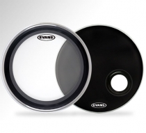 Evans EMAD Clear with EMAD Reso Black 22"